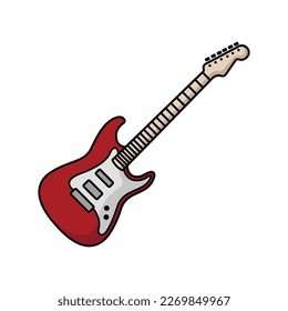 electric guitar icon vector design template in white background