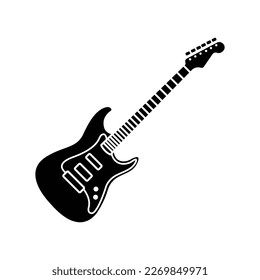 electric guitar icon vector design template in white background