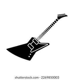 electric guitar icon vector design template in white background