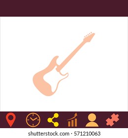 Electric guitar  icon. Vector design.