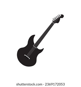 electric guitar icon vector illustration logo design