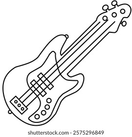 Electric Guitar Illustration Representing Music