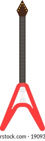 Electric Guitar, illustration, vector on a white background.