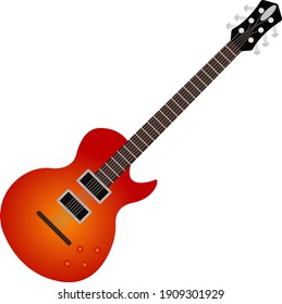 Electric Guitar, Illustration, Vector On A White Background.