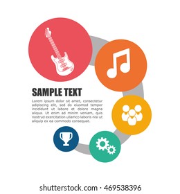 electric guitar infographic music sound icon. Flat and Colorful illustration. Vector illustration