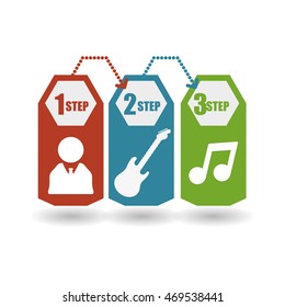 electric guitar infographic music sound icon. Flat and Colorful illustration. Vector illustration