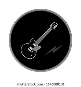 electric guitar inside the black circle