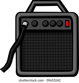 electric guitar instrument combo amplifier front view illustration