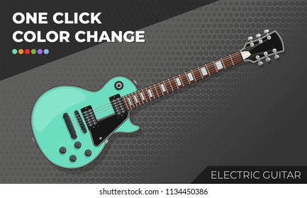 Electric Guitar. Isolated and Layered Object, Easy Color Change