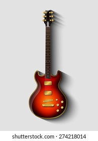 electric guitar isolated light and shadow vector gold classic