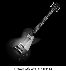 Electric guitar isolated on the black background