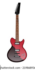 Electric guitar isolated on white. EPS10 vector