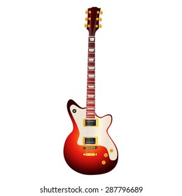 Electric guitar isolated on white background. EPS10 vector illustration