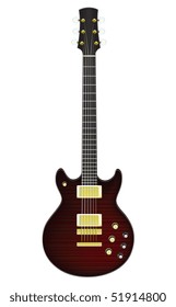 Electric Guitar Isolated on White Background. Vector.