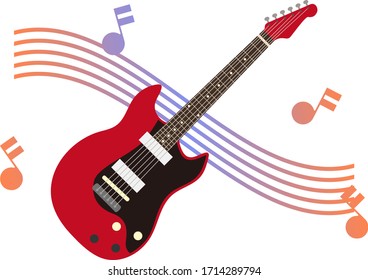 ilustración vectorial aislada de la guitarra eléctrica