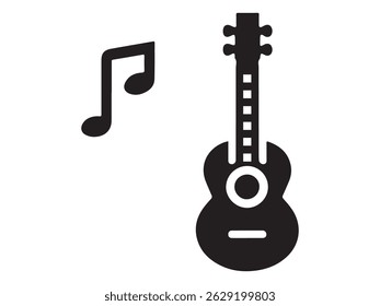 electric guitar and key silhouette