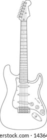 electric guitar line art