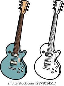 ilustración de línea de guitarra eléctrica