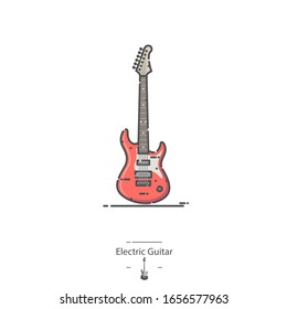 Electric Guitar - Line color icon