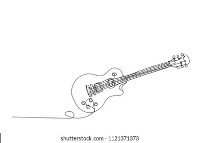 Electric Guitar , Line Drawing Style,vector Design