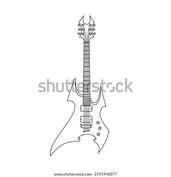 Electric Guitar Line Drawing Guitar Line Stock Vector (Royalty Free ...