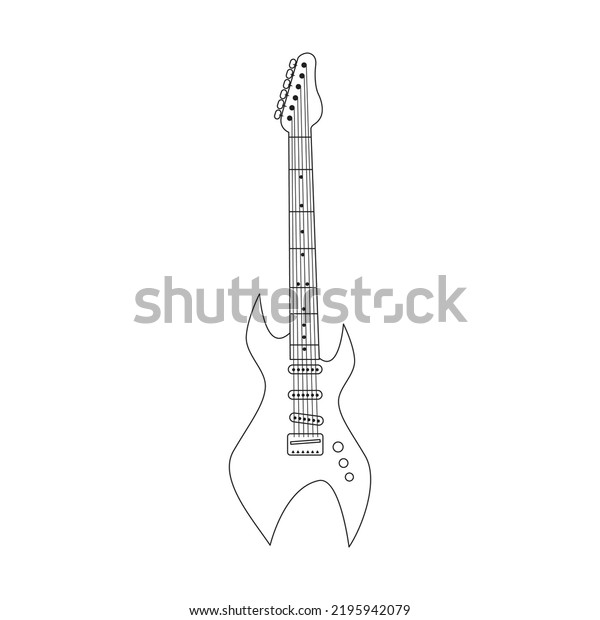 Electric Guitar Line Drawing Guitar Line Stock Vector (Royalty Free ...