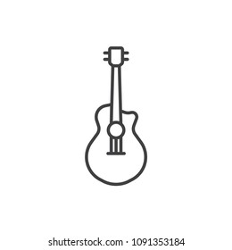 Electric guitar line icon.