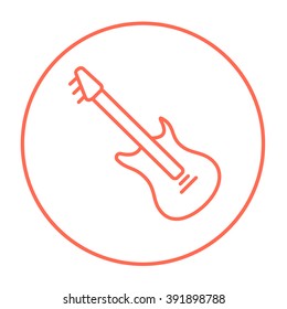 Electric Guitar Line Icon.