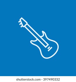Icono de línea de guitarra eléctrica.