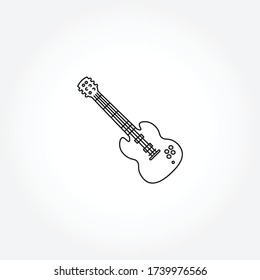 electric guitar line icon. guitar isolated line icon