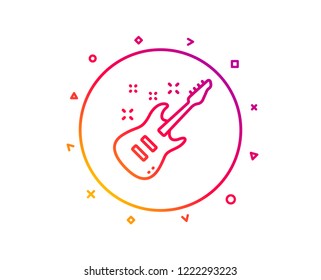 Electric guitar line icon. Music sign. Musical instrument symbol. Gradient pattern line button. Electric Guitar icon design. Geometric shapes. Vector