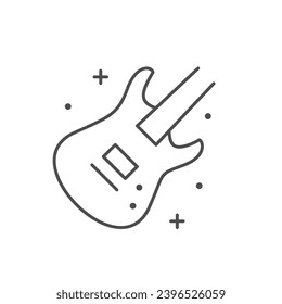 Electric guitar line outline icon