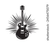 Electric guitar Logo. Electric guitar isolated on white.