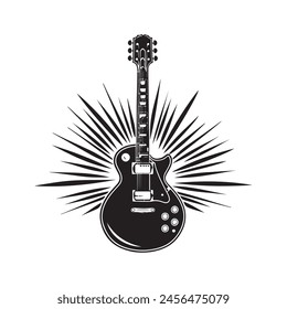 Electric guitar Logo. Electric guitar isolated on white.