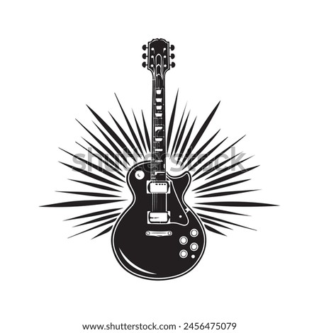 Electric guitar Logo. Electric guitar isolated on white.