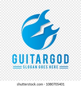 Electric Guitar Logo Vector