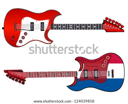 electric guitar made in french style. vector illustration