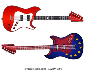 electric guitar made in rock and eu style . vector illustration