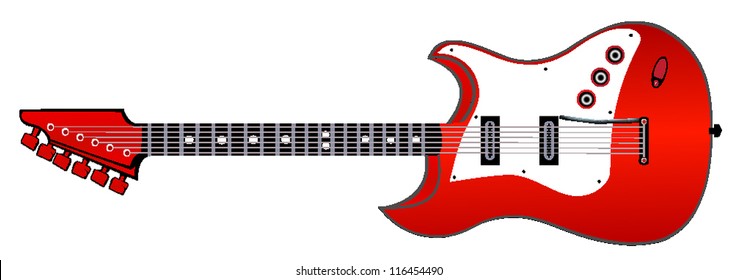electric guitar made in rock style . vector illustration