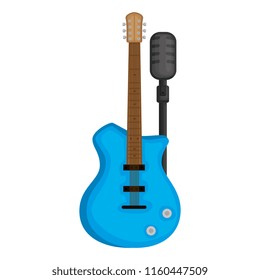 electric guitar with microphone musical instrument