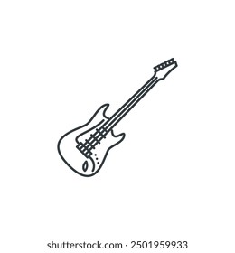 Electric, guitar, music, instrument, band, song icon, vector illustration