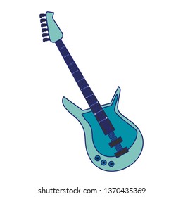 Electric guitar music instrument blue lines