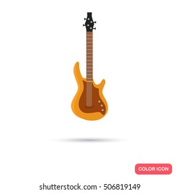 Electric guitar music instrument. Color flat icon
