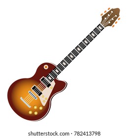 Electric guitar music instrument realistic icon