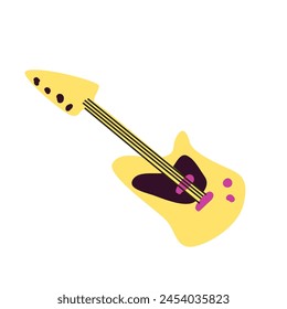 Electric guitar music rock instrument. Vector illustration for music background, poster or banner. 
