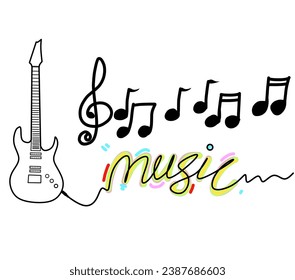 electric guitar and music writing