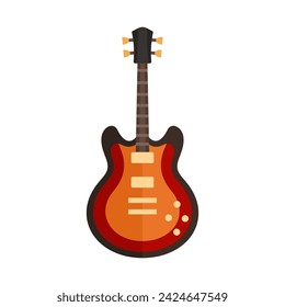 Electric guitar musical instrument flat vector illustration