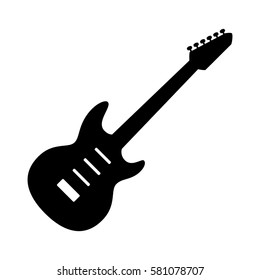 Electric guitar musical instrument flat vector icon for music apps and websites