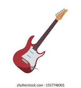 Electric guitar. Musical instrument. Vector illustration. Flat style.