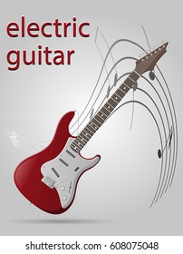 electric guitar musical instruments stock vector illustration isolated on gray background